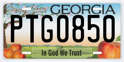 GA license plate PTG0850