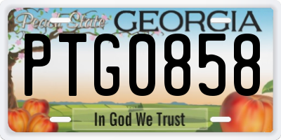 GA license plate PTG0858