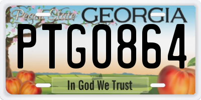 GA license plate PTG0864