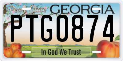 GA license plate PTG0874