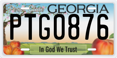 GA license plate PTG0876