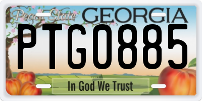 GA license plate PTG0885