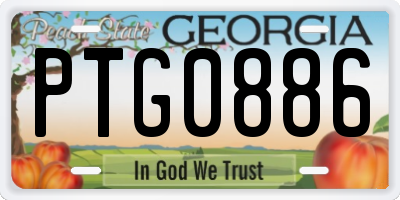 GA license plate PTG0886