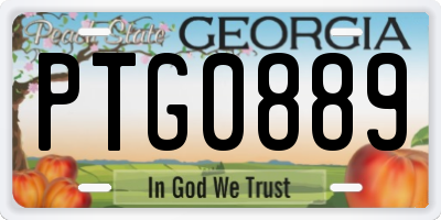 GA license plate PTG0889