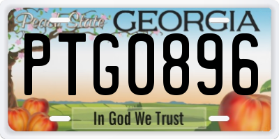 GA license plate PTG0896