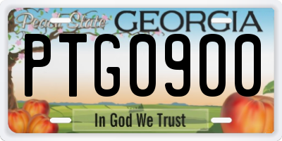 GA license plate PTG0900