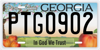 GA license plate PTG0902