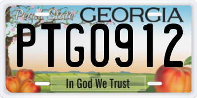 GA license plate PTG0912