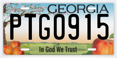 GA license plate PTG0915