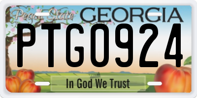 GA license plate PTG0924