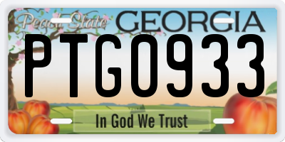 GA license plate PTG0933