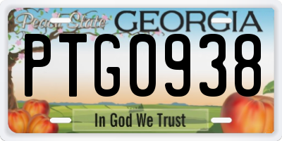 GA license plate PTG0938