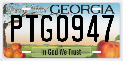 GA license plate PTG0947