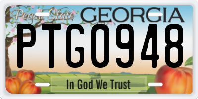 GA license plate PTG0948