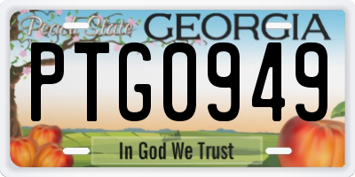 GA license plate PTG0949