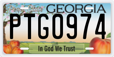 GA license plate PTG0974
