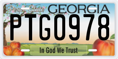 GA license plate PTG0978