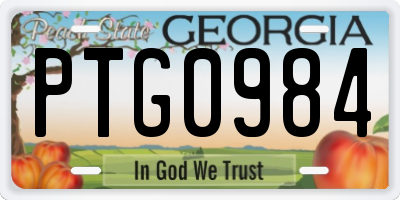 GA license plate PTG0984