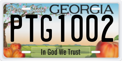 GA license plate PTG1002