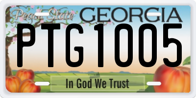 GA license plate PTG1005