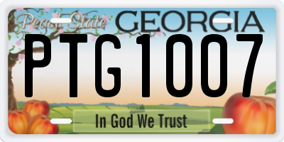GA license plate PTG1007