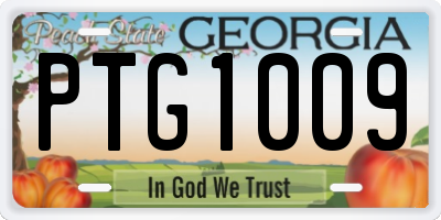 GA license plate PTG1009
