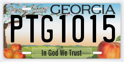 GA license plate PTG1015