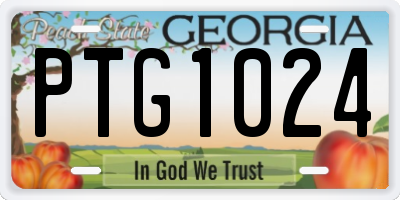 GA license plate PTG1024
