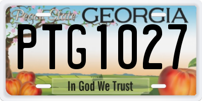 GA license plate PTG1027