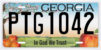 GA license plate PTG1042