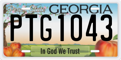 GA license plate PTG1043