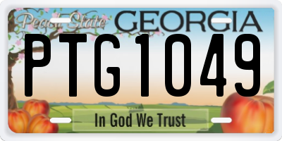 GA license plate PTG1049