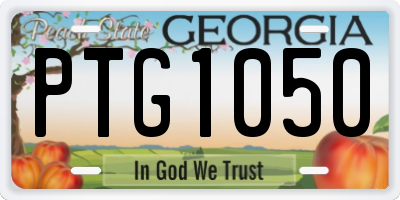 GA license plate PTG1050