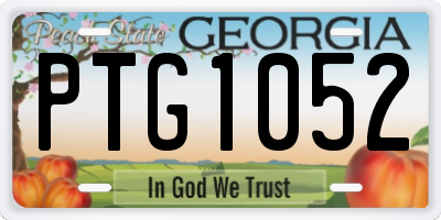 GA license plate PTG1052
