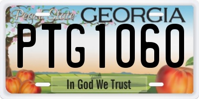 GA license plate PTG1060