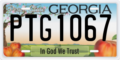 GA license plate PTG1067