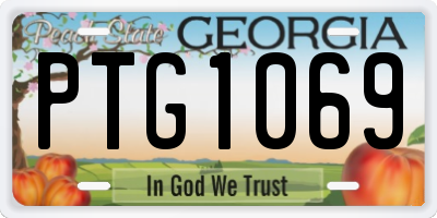 GA license plate PTG1069