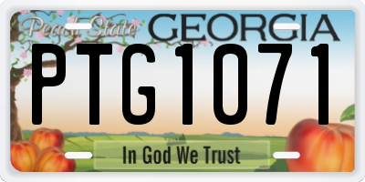 GA license plate PTG1071