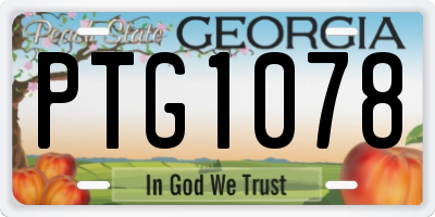 GA license plate PTG1078