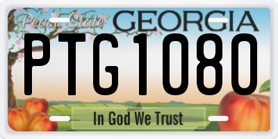 GA license plate PTG1080