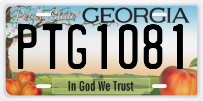 GA license plate PTG1081