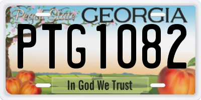 GA license plate PTG1082