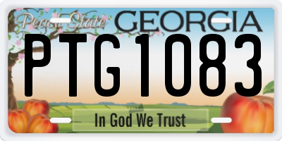 GA license plate PTG1083