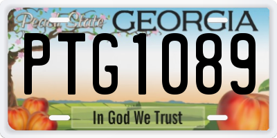 GA license plate PTG1089