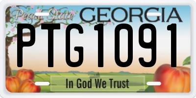 GA license plate PTG1091
