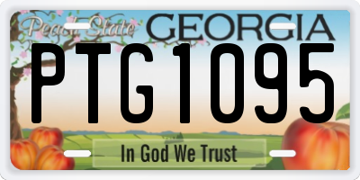 GA license plate PTG1095