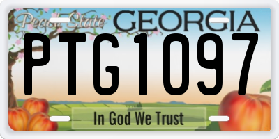 GA license plate PTG1097