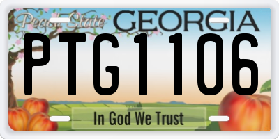 GA license plate PTG1106