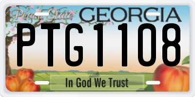 GA license plate PTG1108