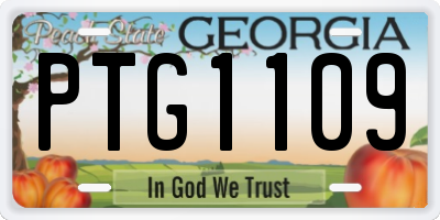 GA license plate PTG1109